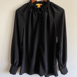 Women’s Catherine Malandrino Ruffled, Silk Blouse